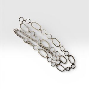 Chic Silver Oval Link Belt or Necklace 35”